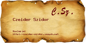 Czeider Szidor névjegykártya